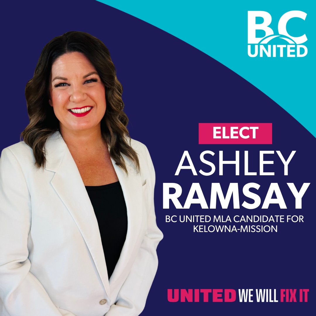 Thrilled to announce Ashley Ramsay as our Kelowna-Mission candidate! 👏 A tech entrepreneur, community advocate, and job creator, Ashley is dedicated to fostering innovation & supporting local businesses. Let's build a prosperous future together! 👀👉: votebcunited.ca/team2024/ashle…