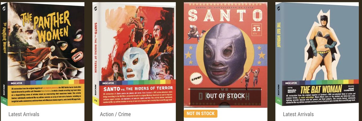 A lot of people have been asking where to buy the restored BluRay versions of some of the classic lucha libre films that are going to have officially licensed merchandise created through our @cinelucha brand.  Our friends at @diabolikdvd have many of them - and the picture