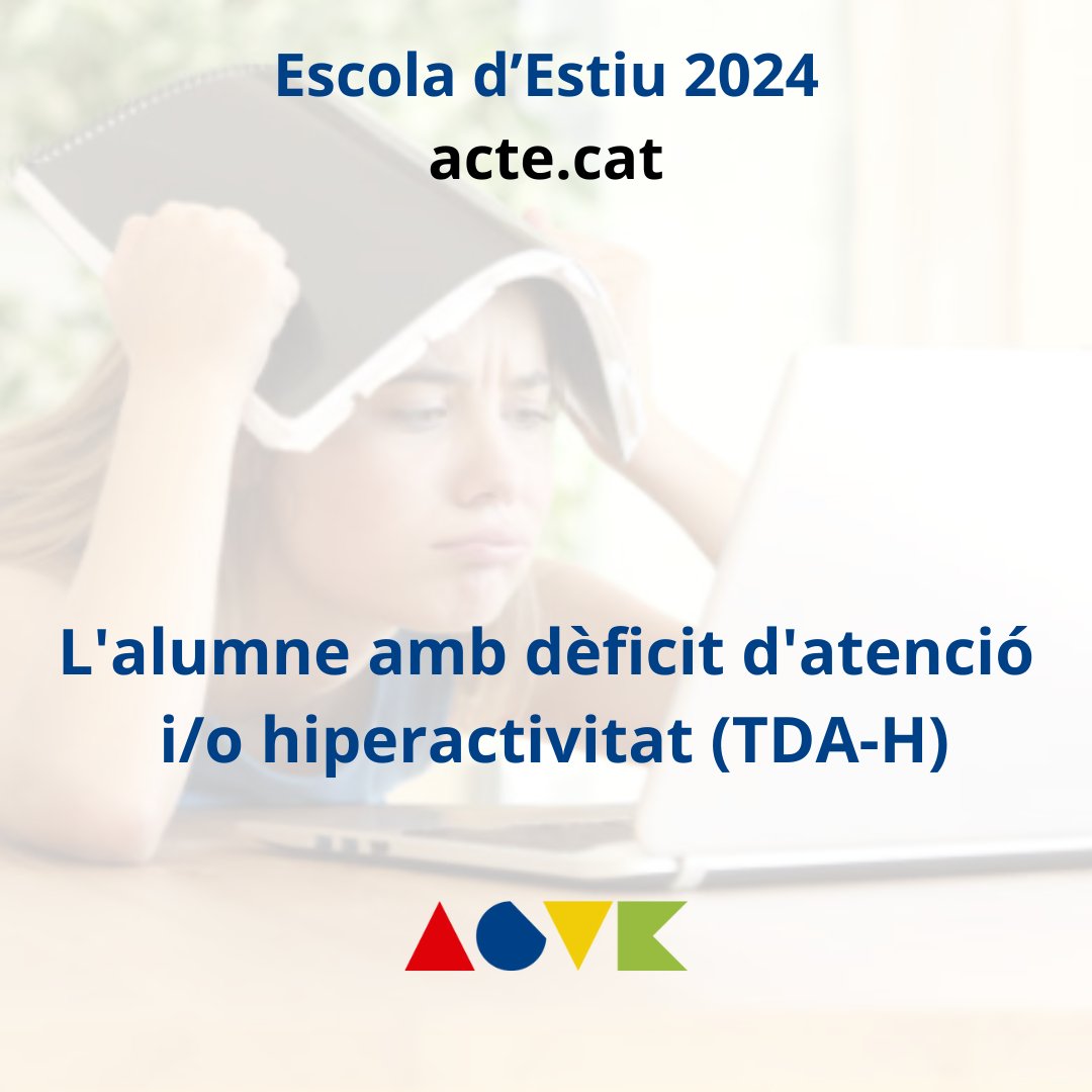 Coneix les necessitats que presenta un alumne/a amb dèficit d’atenció i/o hiperactivitat, aprenent a adaptar les tasques i la metodologia i coneix com el suport i l’avaluació pot ajudar-los a avançar en el seu aprenentatge.
acte.cat/project/lalumn…

#ACTEdelsMRP #EscolaEstiu2024