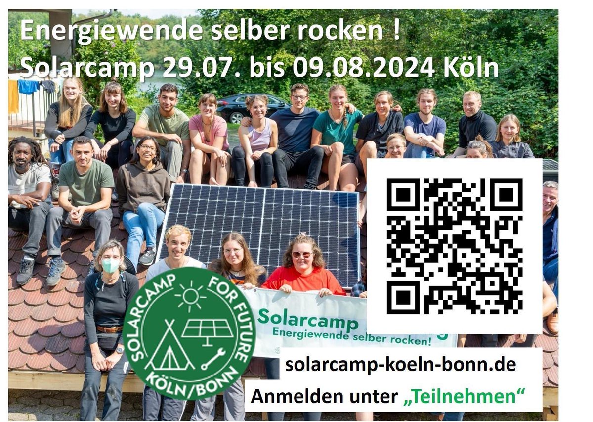 Anmeldung fürs #Solarcamp for Future #Köln/#Bonn ist geöffnet