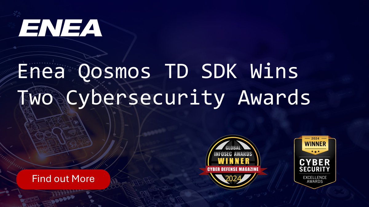 Enea Qosmos TD SDK’s innovative approach to #IDS & its capacity to combine #ThreatDetection capabilities with DPI to raise the performance of #Cybersecurity solutions was recently recognized by 2 awards!

Find out more ow.ly/Oxk850S0Trk
#IntrusionDetection #NetworkDetection