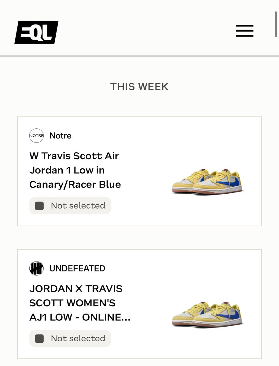 I like @EQLofficial as an addition to sneakers. We see more wins on the timeline from lots of places. I do think it would benefit from displaying the number of entries per raffle, to better contextualize the Ls people are upset about. I take my Ls too but math is math 🤷🏾‍♂️