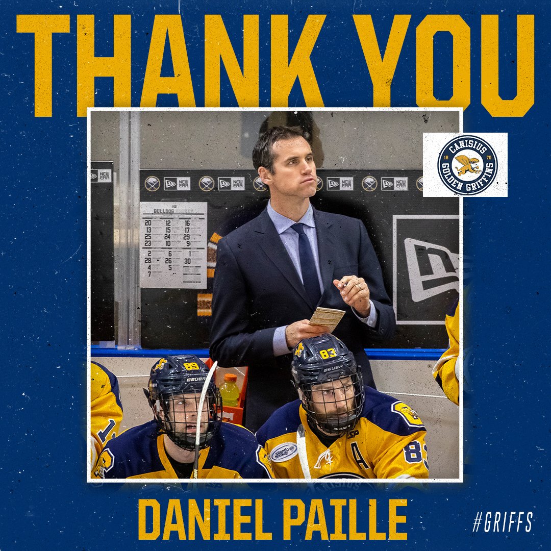 Stick taps to assistant coach Daniel Paille, who is leaving the program after five seasons to pursue another coaching opportunity 

A heartfelt thank you for all of your hard work and dedication during your time with the program!

#Griffs