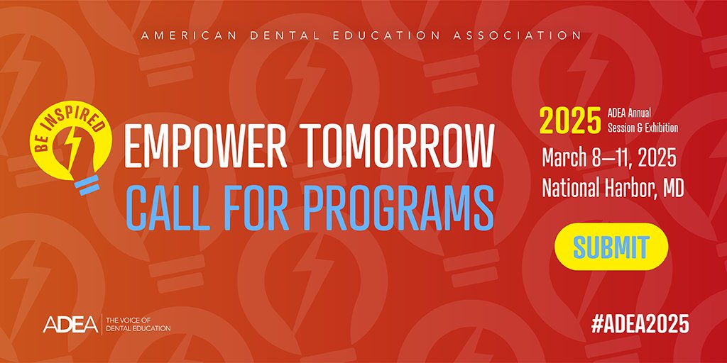 HURRY! Submit your #ADEA2025. The call for program proposals ends Monday, June 3, so submit yours today! adea.org/2025/Submit/