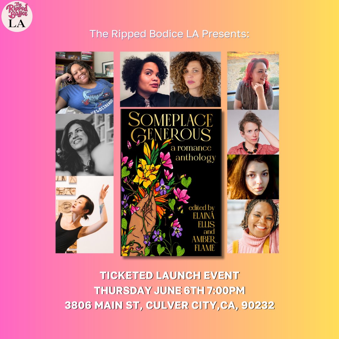 We will celebrate #Pride with SOMEPLACE GENEROUS book launches in Brooklyn on Thursday 5/30 and 6/6 in LA.

Each event will be hosted by editors Elaina Ellis & Amber Flame, featuring brief readings by the queer, BIPOC, and disabled contributors. 

Tickets: therippedbodicela.com/events-home-pa…
