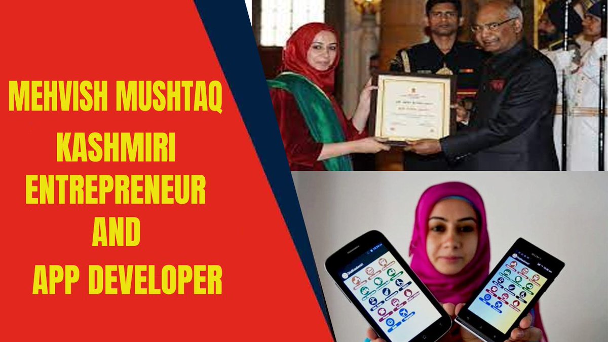 Mehvish Mushtaq Hakak was Application & Software developer, who created a Business Directory App 'Dial Kashmir' in 2013. which made her first Kashmiri female to develop an Android app. @sharktankindia @FeminismInIndia #WomenAchievers #WomenOfKashmir #NariShakti
#WomenEmpowerment