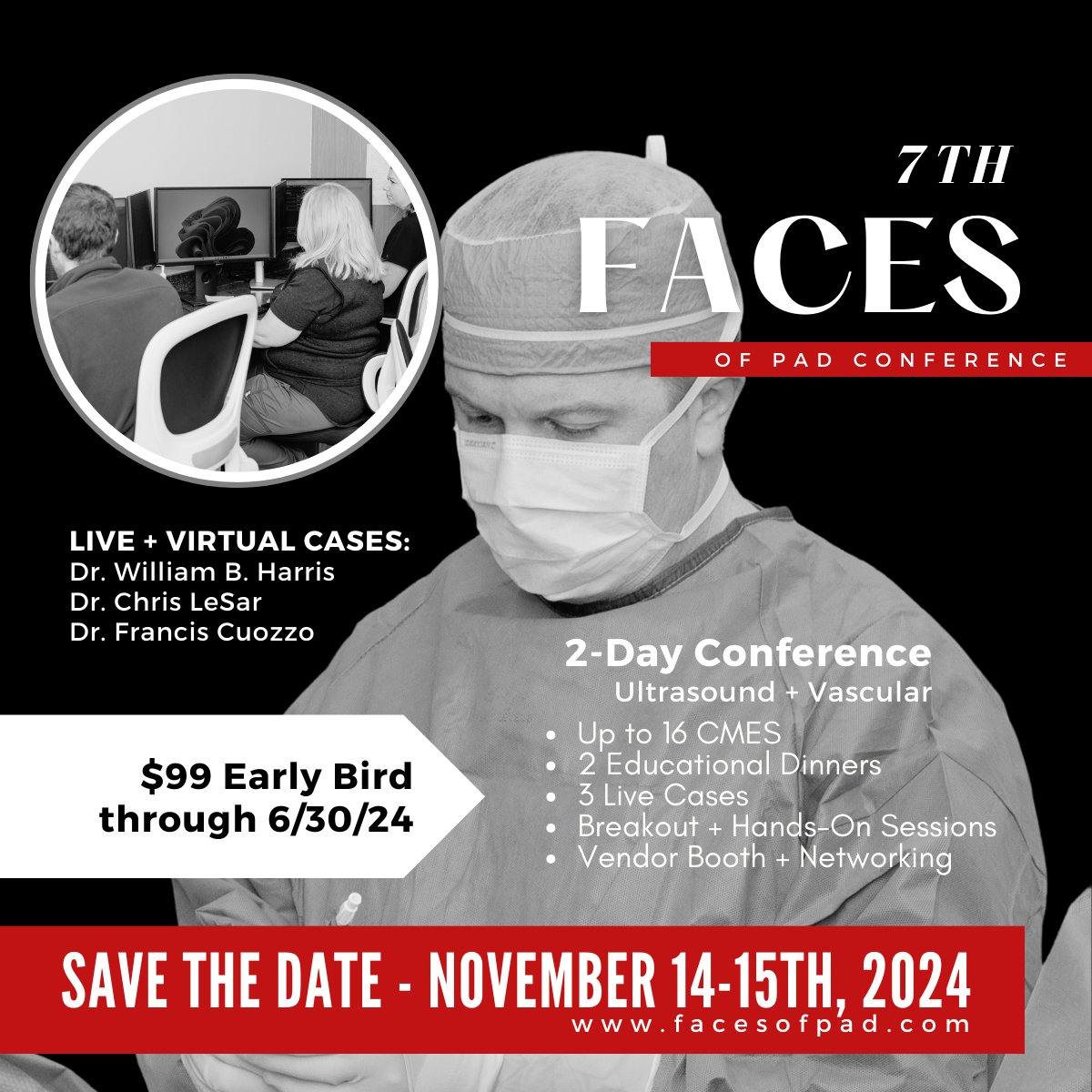 Mark Your Calendars for the 7th Annual FACES of PAD Conference! Join us for 2 days of Ultrasound and Vascular speakers + learn about latest innovations in vascular health. facesofpad.com

#FACESofPAD2024 #VascularHealth #MedicalConference #SaveTheDate