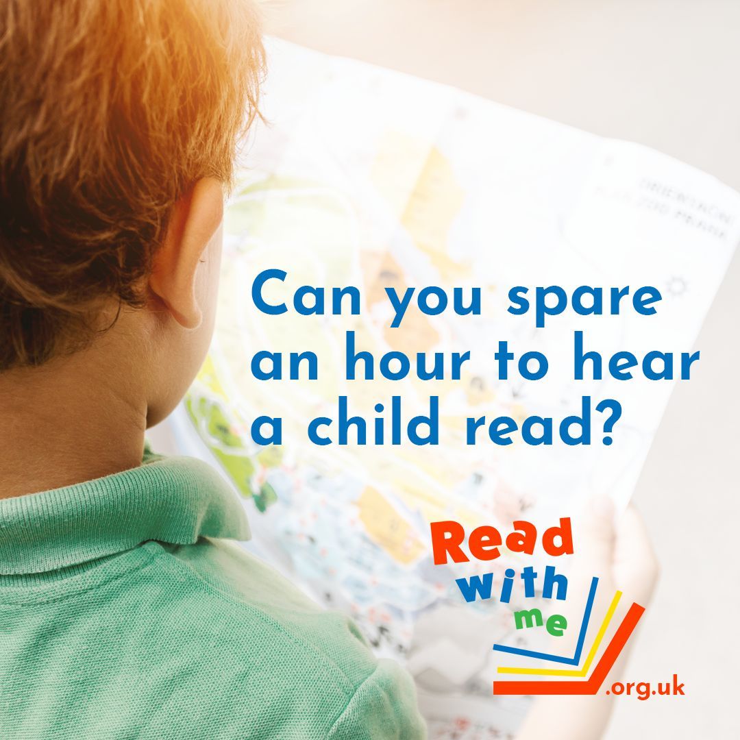 Would you like to help a child learn to read? Become a #ReadWithMe volunteer in Gloucestershire and make a real difference. Contact Julie@readwithme.org.uk or visit buff.ly/3TmD6p2 for more info! #Volunteer #LiteracySkills 📚