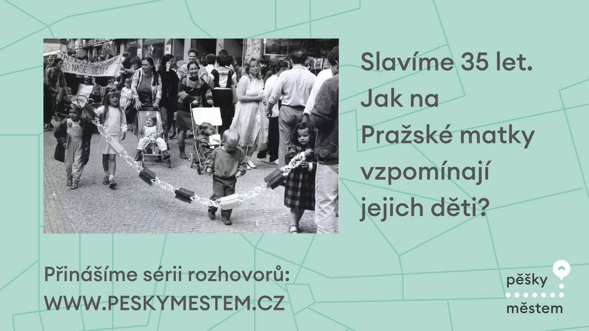 Dnes slavíme 35 let! Zeptali jsme se dětí našich zakladatelek, Pražských matek, jak na demonstraci 29. 5. 1989 vzpomínají a jak je ovlivnil život se společensky aktivní maminkou. 
👉peskymestem.cz/slavime-35-let…