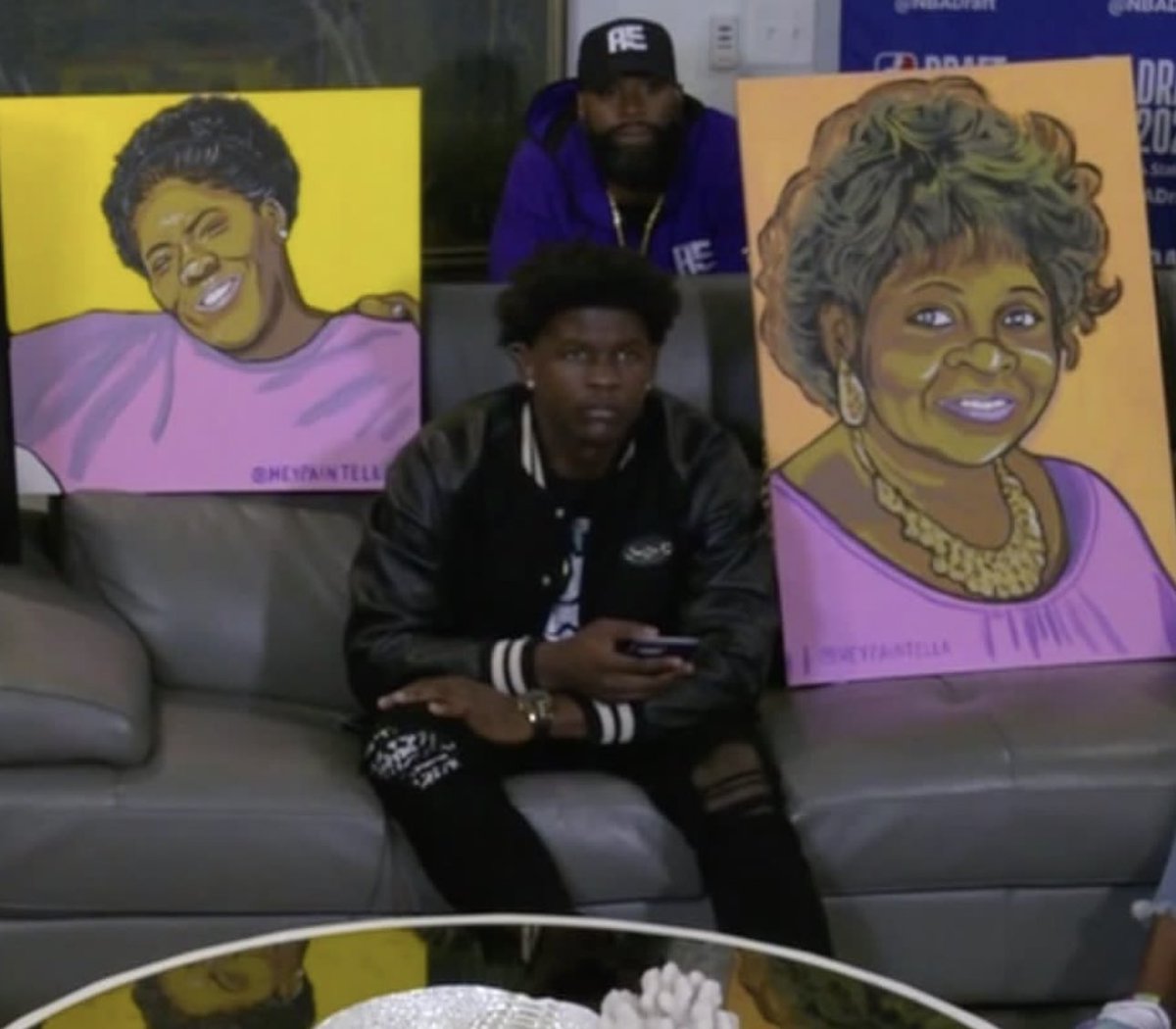 anthony edwards, at the 2020 nba draft, sat beside portraits of his late mother and grandmother, both of whom died of cancer during an eight-month span in 2015 when he was in eighth grade.