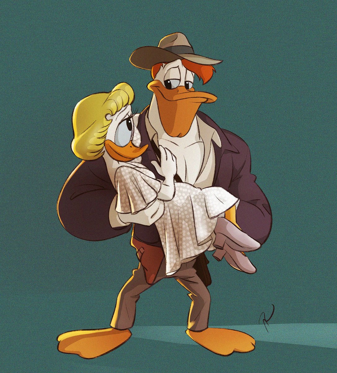 Rain1940_art's tweet image. Launchpad Jones and Della Ravenwood. (Commission) #DuckTales #DellaDuck #LaunchpadmcQuack #IndianaJones #Dellpad #mashup #rain1940_art