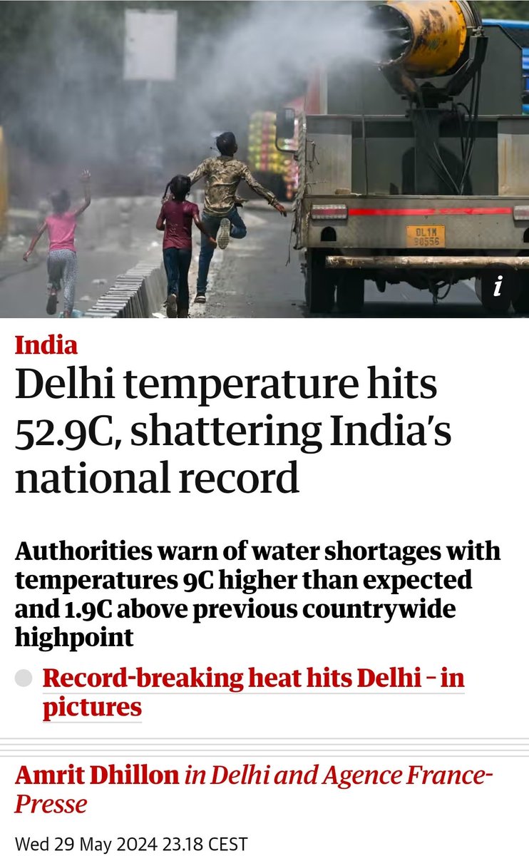 Wait, @guardian, if 49.9°C was already 9C higher than expected, 52.9°C should be 12°C higher.. 2 billion people live in South Asia and life is starting to become unbearable 💔.