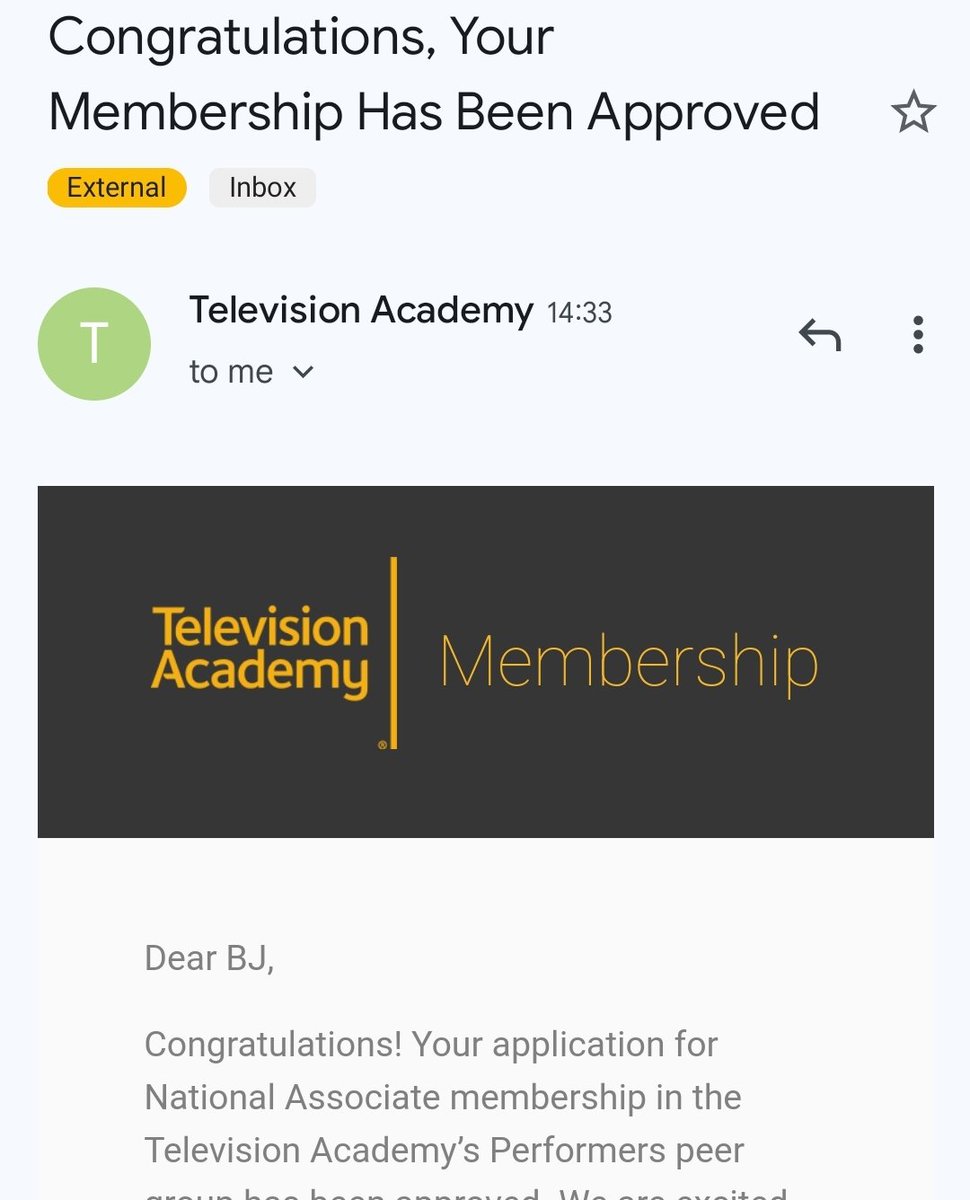 It has been a long time coming, but I am thrilled to finally join the Emmys / Television Academy. 

As a performer, I have always been passionate about the art of television and storytelling.🏆📽🎭 

#ActorsWhoServed #Emmys #Actor #TV #TVacademy #televisionacademy