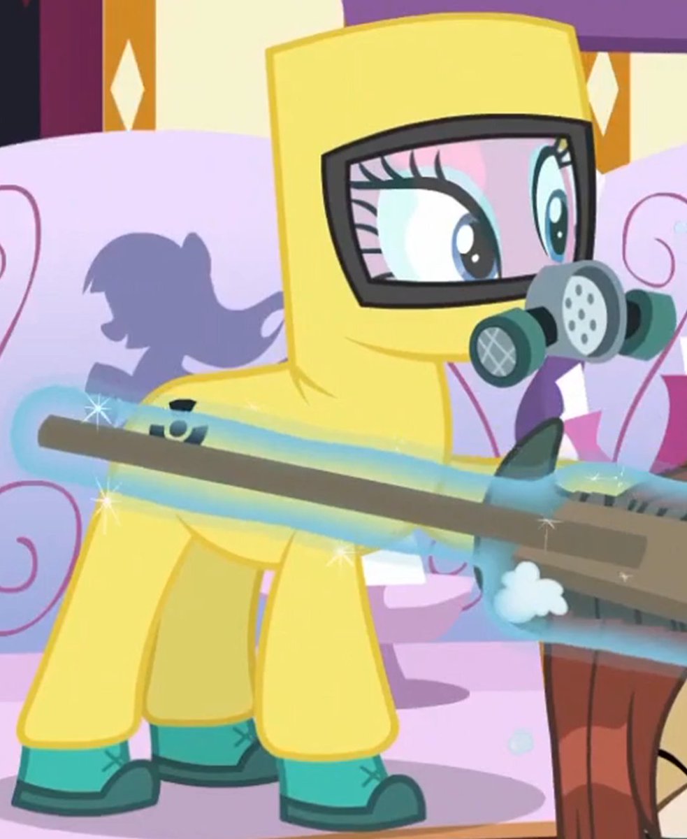 I am highly curious as to what brought hazmat suits to Equestria. Works well with all of the Infected AU stuff going around!