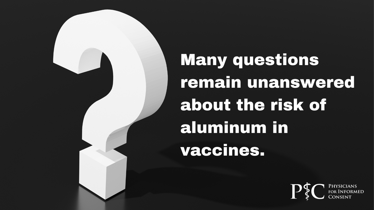 DYK many questions remain unanswered about the risk of aluminum in #vaccines? PIC’s goal is to preserve the right of the patient and a doctor to choose the option they believe is best for them without coercion. #protectyourkids Read more here: picdata.org/aluminum