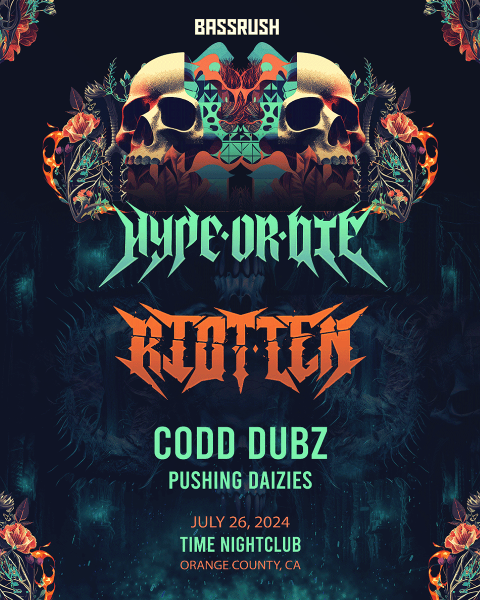 bassrush's tweet photo. Sound the alarm, bassheads! 🚨 Get ready to brace yourselves as bass lord @RiotTenMusic brings his heavy-hitting beats and ballistic drops to #TimeOC for @bassrush Friday, 7/26. 🔊

Grab limited $15 Early Bird tickets now! https://t.co/6DeYa73JVD