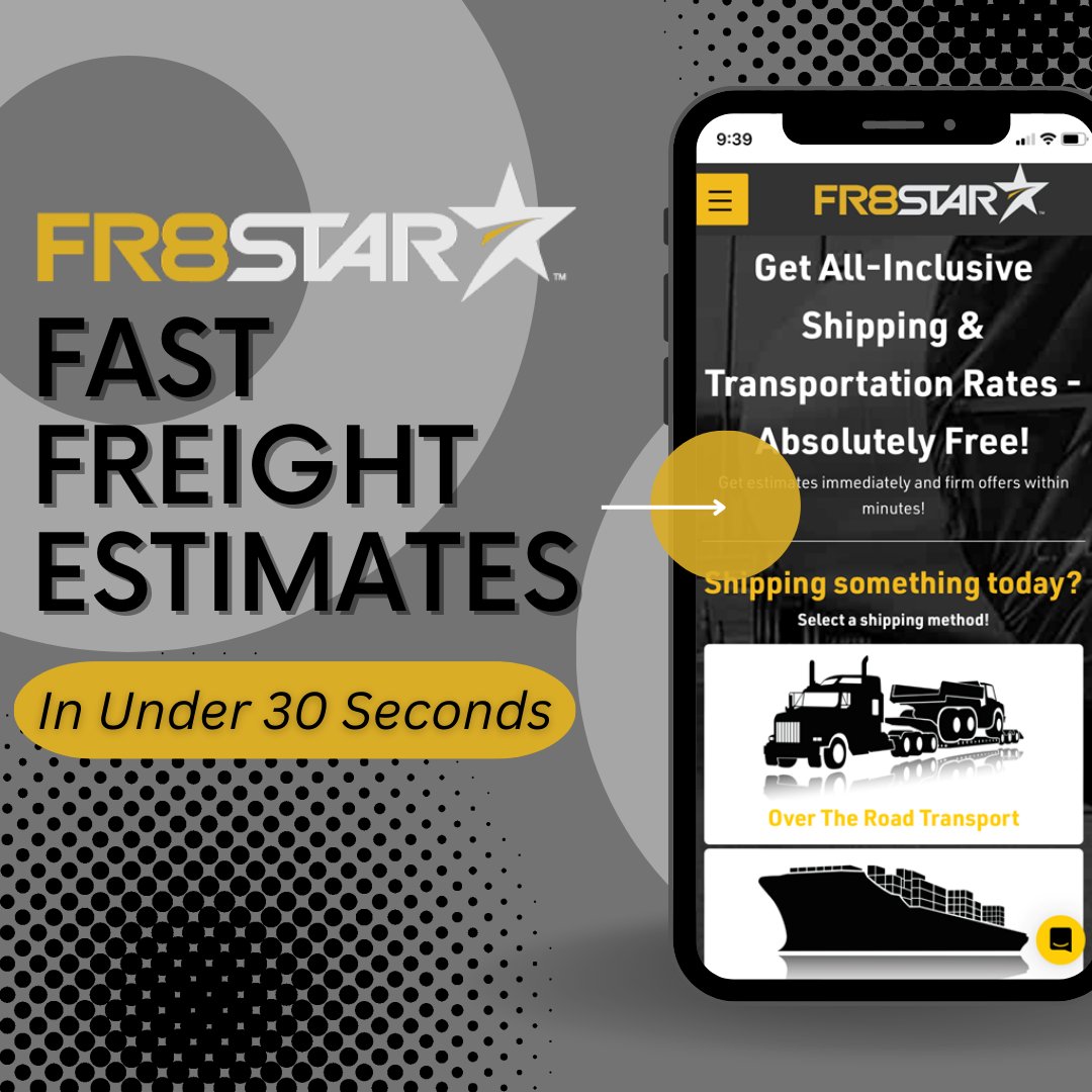 Get your FAST FREIGHT ESTIMATES for equipment after today’s auction! 🤑

Click HERE to get started today. ➡️ fr8star.com

#LogisticsSolutions #FreightQuotes #FreightShipping #EquipmentShipping