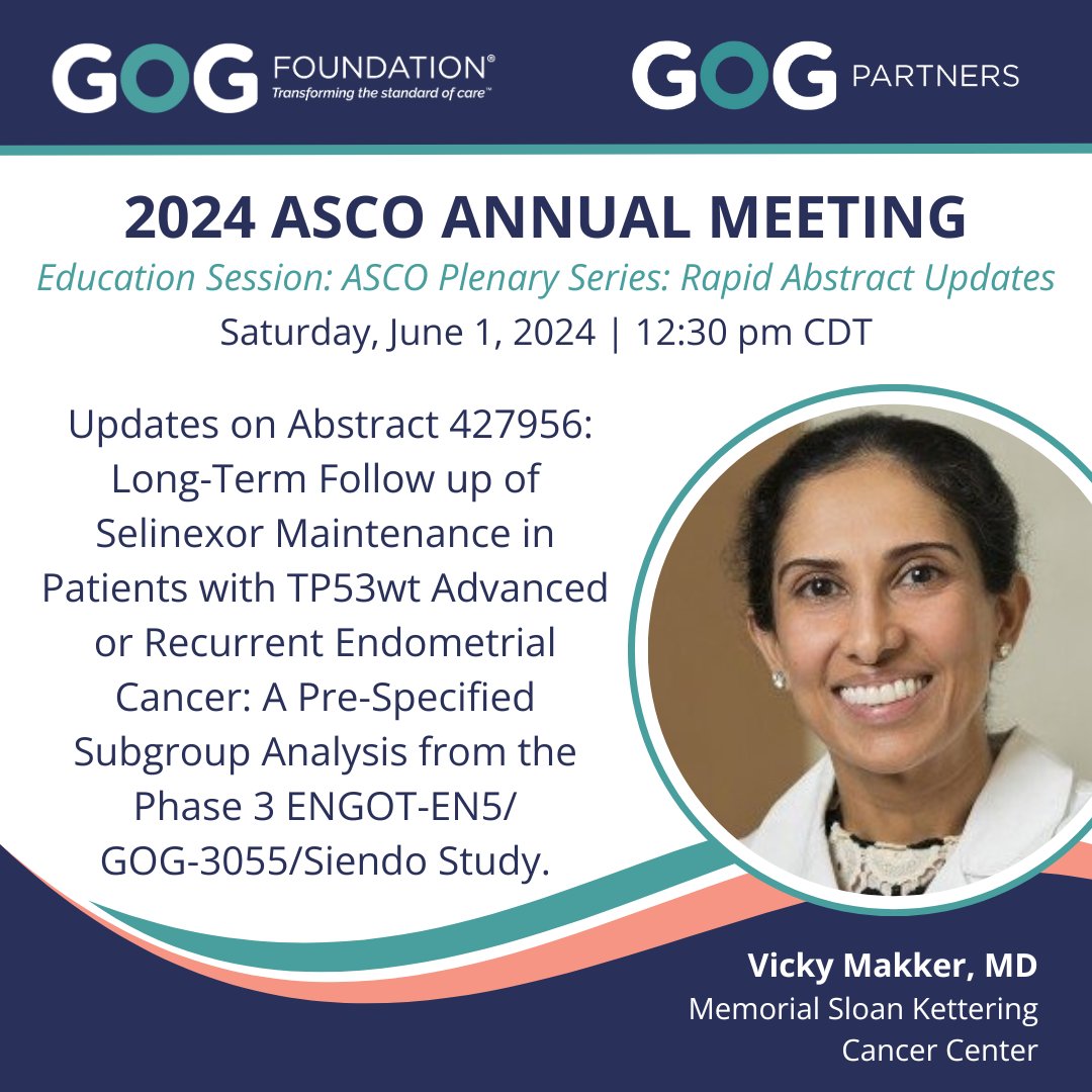 For more information on this Oral Abstract where GOG-3055 will be presented during the 2024 ASCO Annual Meeting, go to ow.ly/iMO350S0F6t or click in bio. #clinicaltrials #GOGF #GOGPartners #GynecologicOncology #ASCO24
