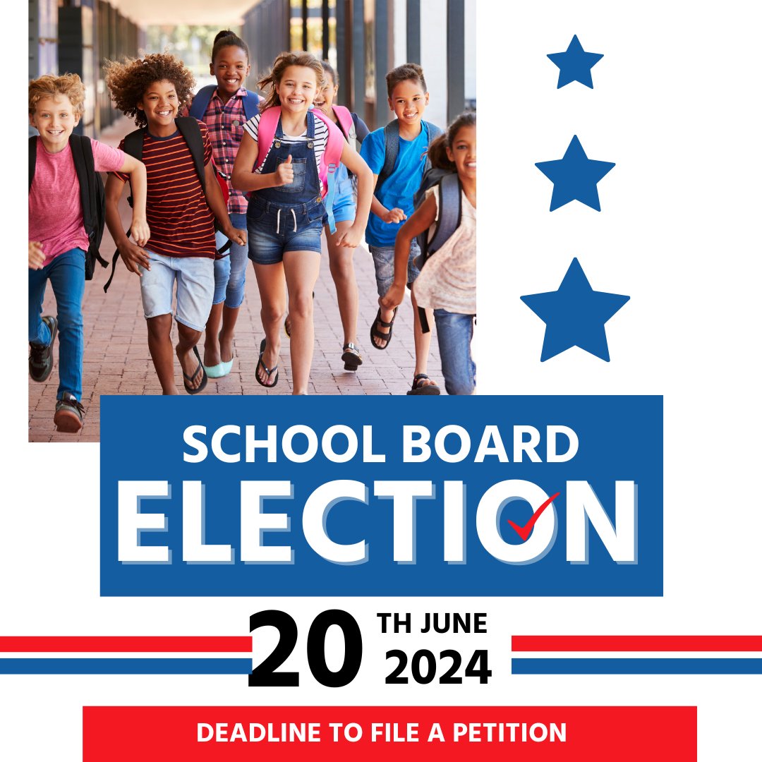 Anyone wishing to run for a school board seat in November must file their petitions by June 20 at noon. The state legislature moved the filing deadline up from August to give candidates more time to prepare. Learn more about the filing process here. ow.ly/IhMX50S15Eu.