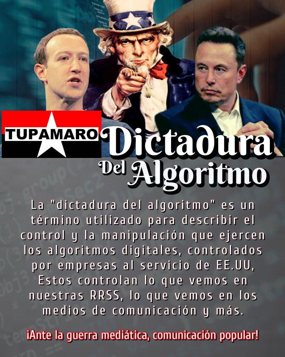 'Debemos romper con la dictadura del algoritmo'. Los algoritmos en redes sociales están diseñados para clasificar tus necesidades y comportamientos. Moldeando tu conducta a una nueva cultura de consumo. @NicolasMaduro #UnidosDeCorazón 🇻🇪