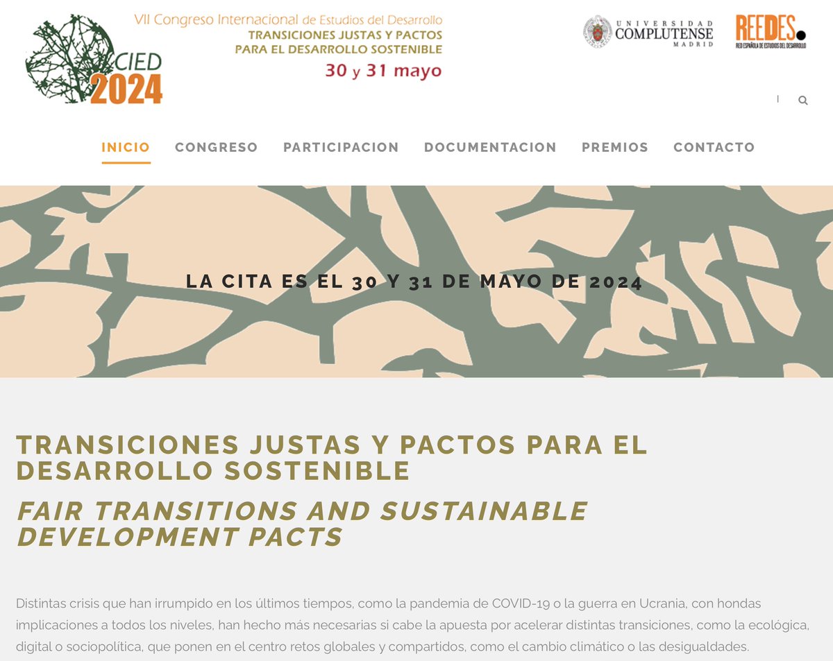 📢 30-31 /05 estaremos en el VII Congreso Internacional de Estudios del Desarrollo, 'Transiciones justas y pactos para el desarrollo sostenible' organizado por @unicomplutense @icei @IUDCUCM @infoREEDES Conferencia inaugural de @MarioCimoli ℹ️ aquí viicongresoreedesucm.org/page/2