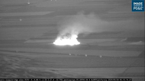 CodeRed001Blue's tweet photo. 5/29/2024 VEGETATION FIRE #FiveFire Area of I-5 &amp; Hwy 33, Fresno County. https://t.co/90MqKYVQzH [WATCHDUTY] 

5:11AM 2 acres in grass w/ moderate rate of spread, no structures threatened per engine at scene. Making access off Derrick Ave. https://t.co/uKR9nrQTxv
