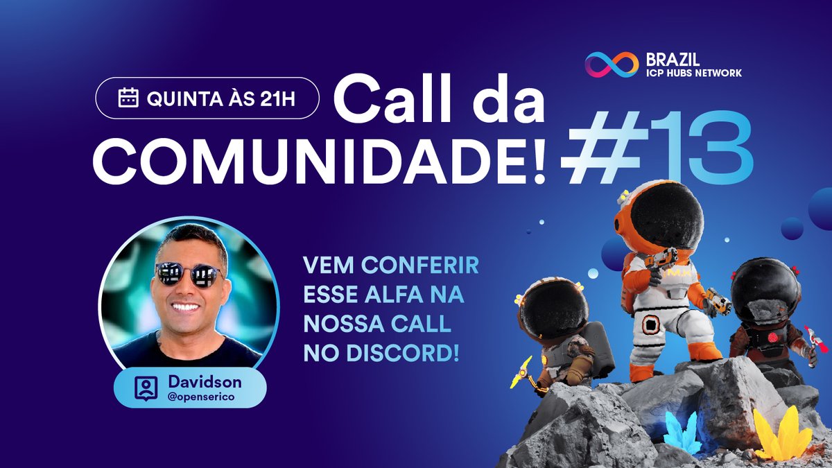 icphub_BR's tweet photo. 🌟E nossa 13º tem presença ilustre confirmada!

😎Nosso querido amigo @pense_rico estará no palco da call da comunidade para trazer uma bela novidade para os membros da ICP HUB Brasil.

Se você quer saber qual é, ja marque no seu calendário,🗓️Dia 30/05 às 21h00 la no nosso Discord!

Te espero lá!
🔗Link: https://t.co/MUNvLwMXdo 

#comunidade #icp #discord #alpha #cripto