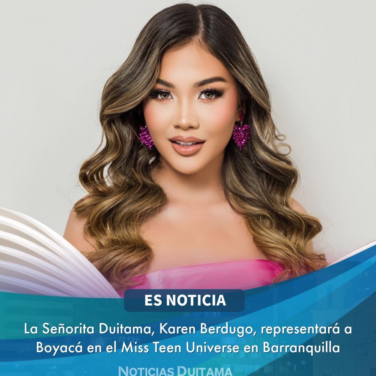ES NOTICIA: La Señorita Duitama, Karen Berdugo, estará en Barranquilla representando a Boyacá en el Miss Teen Universe

facebook.com/share/p/qdXg9z…