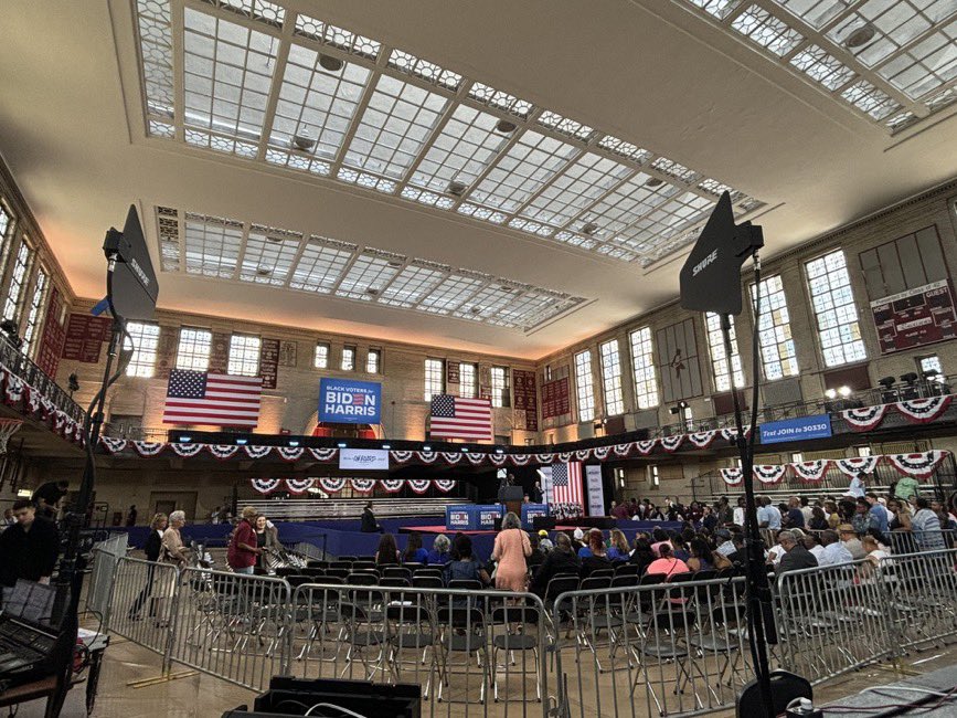 Kamala and Joe lacked turnout today at Girard College in Philadelphia. The venue was totally empty. Democrats only have Weaponized lawfare. There is only one choice and one solution. DONALD J TRUMP! #Trump2024