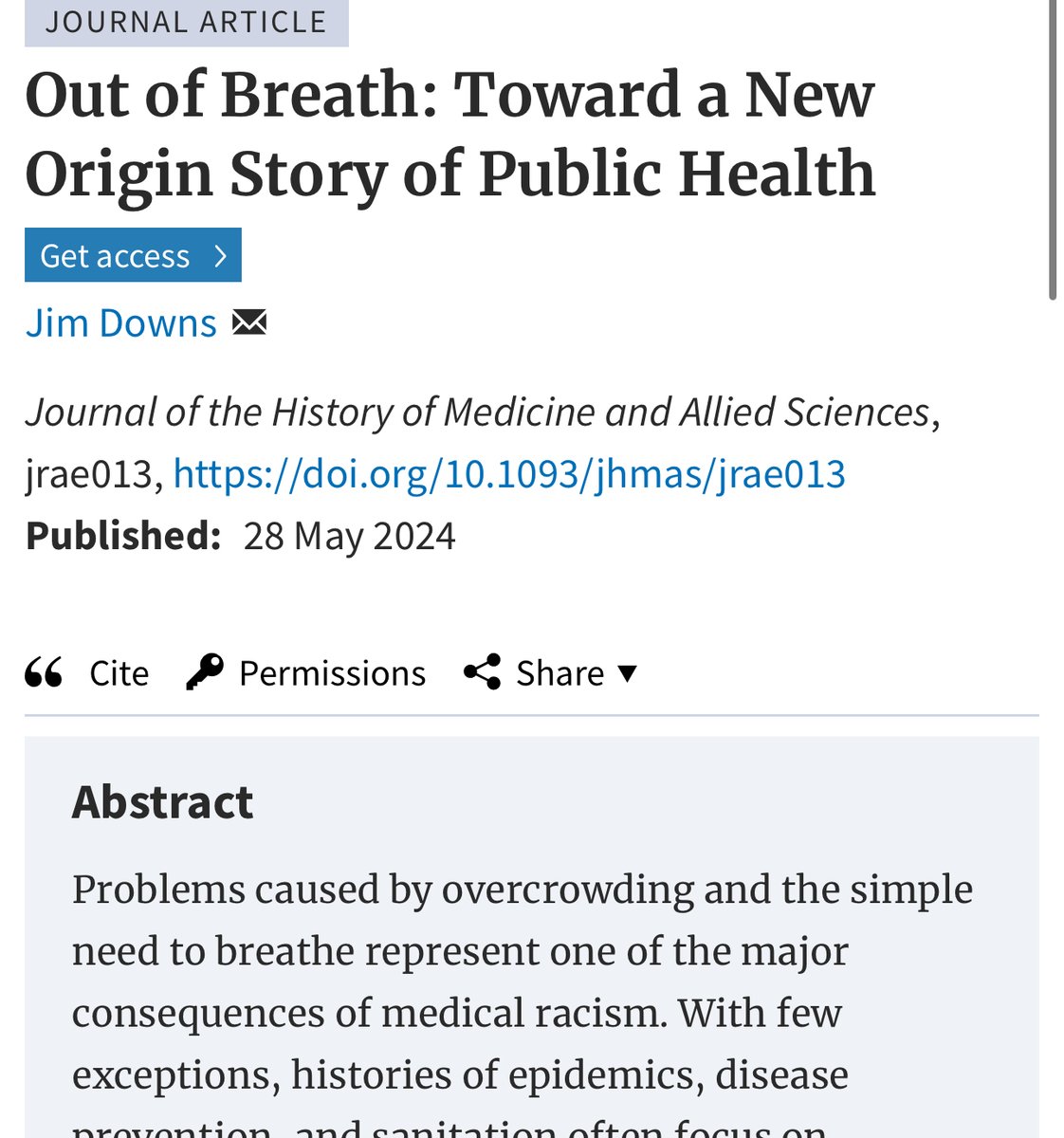 Dr. Jim Downs (@jimdowns1) on Twitter photo Thrilled this is published. I explain how the transatlantic slave trade coincided w/ the rise of chemistry as a field, which crystalized ideas about oxygen.I then track ventilation from the c19 slavey to TB to CoVid to BLM. Thanks <a href="/steerewilliams/">Jacob Steere-Williams</a> & Â Hirshbein for excellent Thrilled this is published. I explain how the transatlantic slave trade coincided w/ the rise of chemistry as a field, which crystalized ideas about oxygen.I then track ventilation from the c19 slavey to TB to CoVid to BLM. Thanks <a href="/steerewilliams/">Jacob Steere-Williams</a> & Â Hirshbein for excellent
