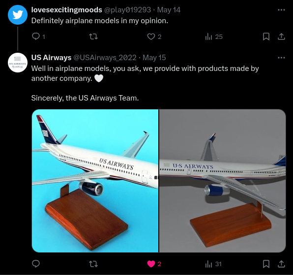 play019293's tweet photo. @YumiMeow_ omg that's us airways' reply to my post XD https://t.co/KE7hNnYViA
