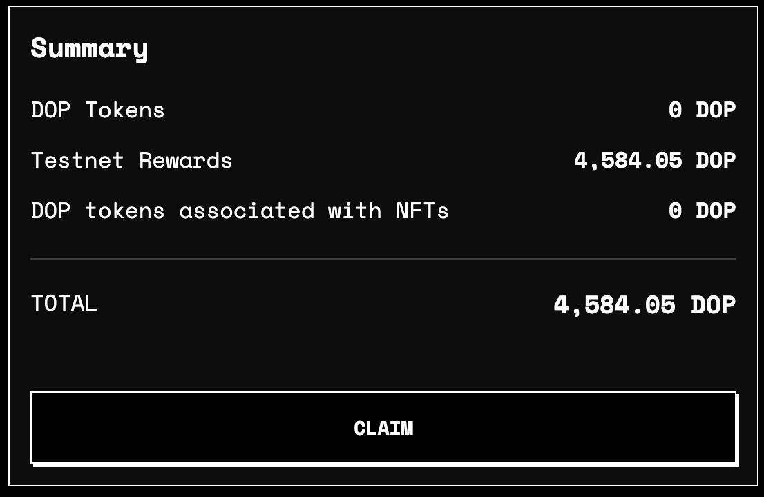 BringMeCoins's tweet photo. 🚨Last 2 days to claim your @dop_org testnet rewards

I shared the DOP Testnet with you a few months ago. If you participated, the claim will close in 2 days

Don't forget to claim your rewards and write in the comments how many $DOP you received👇

Claim here👉 https://t.co/7bCHZeSpRa