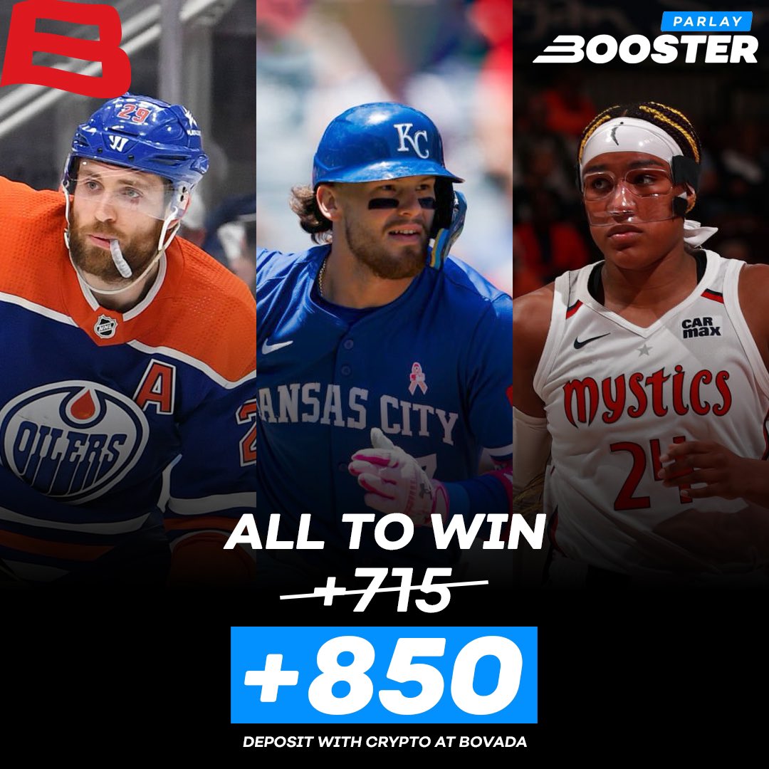 We’ve boosted this #CrossSportParlay up to +850 tonight! 👀 Mystics, Royals and Oilers all to win 🔥 Want to build your best bet? Use #WhatsYaWager over on @WhatsYaWager All boosted parlays ➡️ bit.ly/BVDParlayBoost…