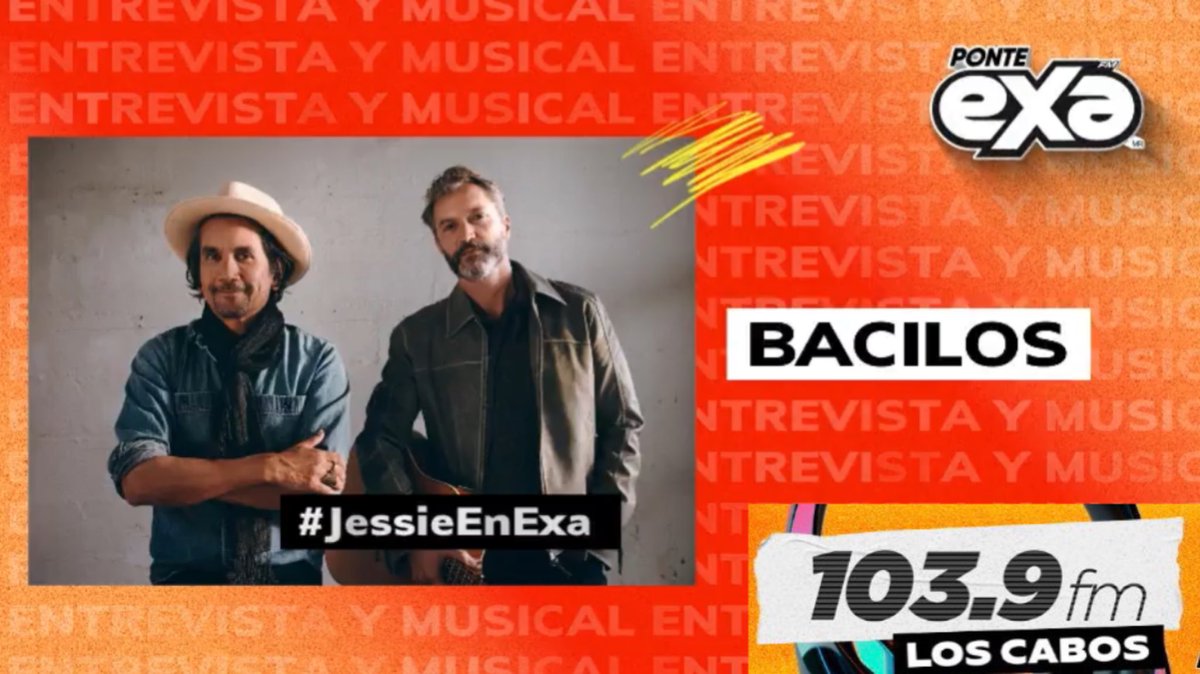 Bacilos Oficial ha llegado a la cabina de #JessieEnExa con sus clásicos. 🎶🙌
¿Qué rolas te gustaría escuchar?

04:00 PM
📻Ponle al 103.9 fm 

💻 exafm.com/plaza/los-cabo…

📲Descarga la app exa fm