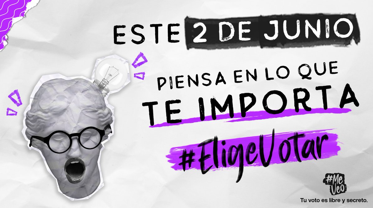 ¡Elige votar!    

¿Sabías que 15 millones de jóvenes votarán por primera vez en la Elección del 2 de junio?    

Sé parte de los millones de mexicanos que ejercerán su derecho al voto.     

#MeVeo #Elecciones2024