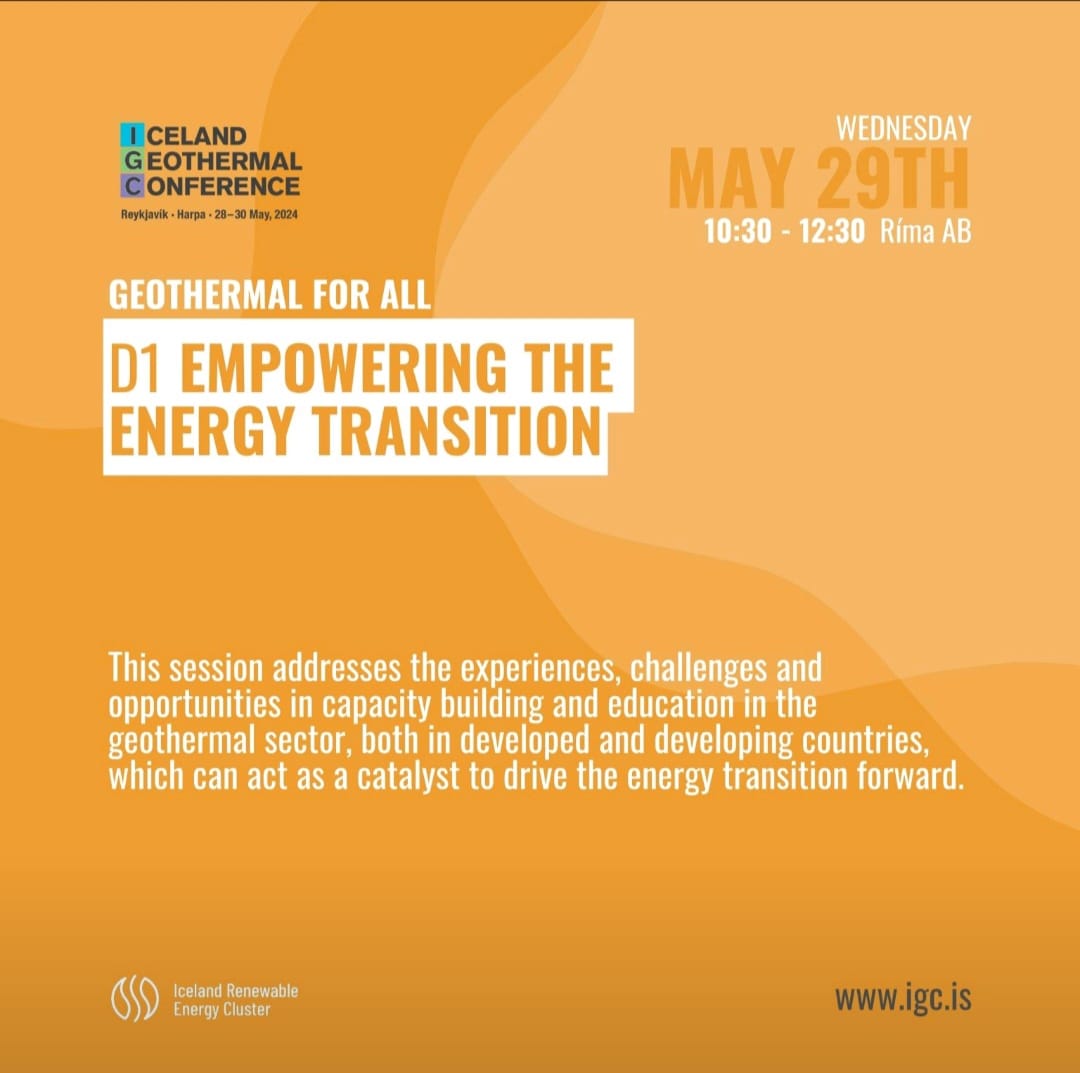 Ma présentation sur "l'Autonomisation des communautés : Initiatives d'enseignement et de renforcement des capacités en matière de l'énergie géothermique dans les régions en développement" à la conférence sur la géothermie en Islande🥳🥳
