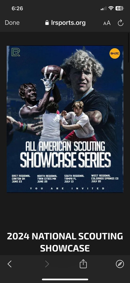 Honored to be Invited to the All American Scouting Showcase in Tampa 
<a href="/Coach_Kruz/">Garrett Kruczek</a> 
<a href="/larryblustein/">Blustein Recruiting</a> 
<a href="/gbouch27/">Coach Boucher</a>
@LRscout
<a href="/GaryGivensJr4/">Gary Givens Jr.</a>
<a href="/LRAAChamp/">All American Championship</a>
<a href="/LRSportsGroup/">LR Sports</a>
<a href="/ShocVisors/">SHOCVisors</a>
<a href="/On3sports/">On3</a> x.com messages/media...