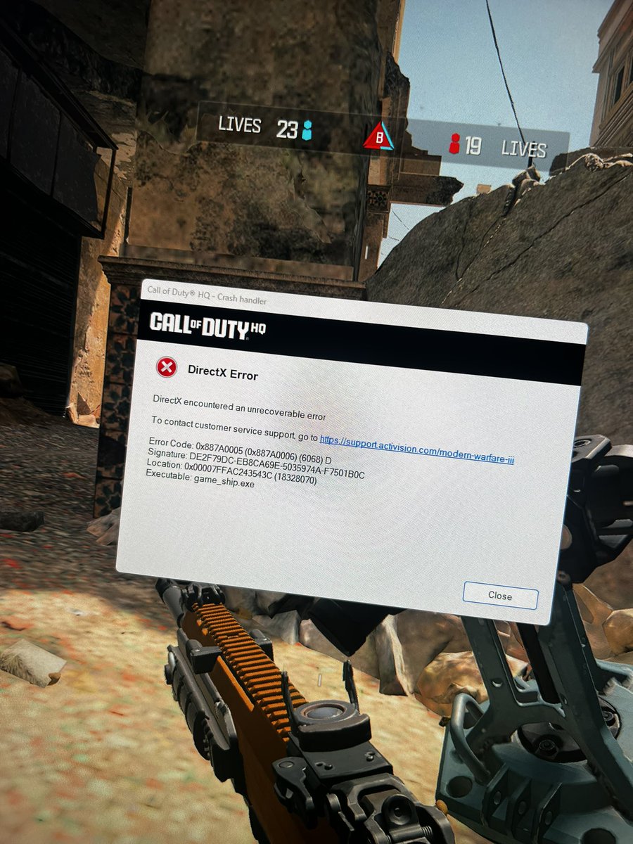 johnmaffeoo's tweet photo. @CODUpdates no fix yet huh? just lost my purple flame cause your game is still clipped. https://t.co/ofXNfphU34