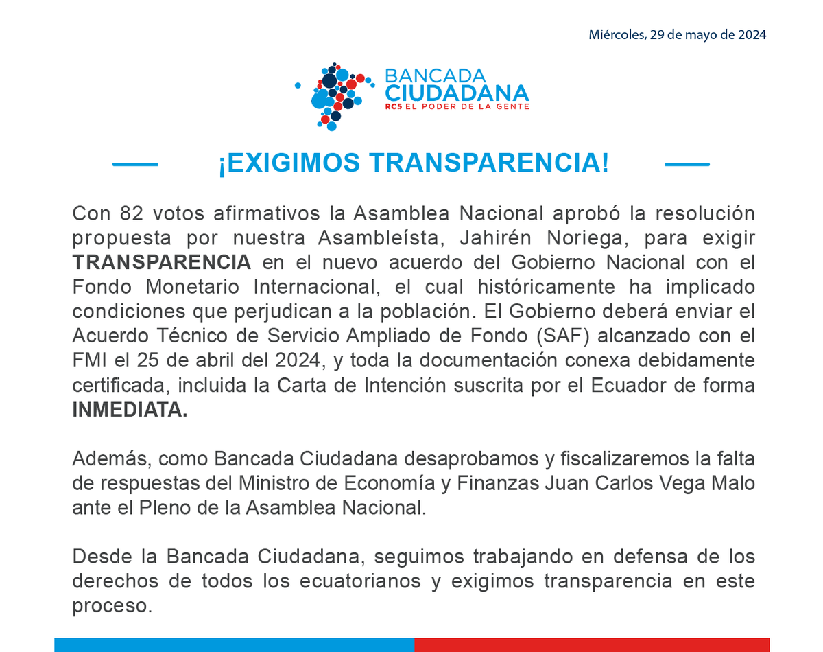 🔴Exigimos TRANSPARENTAR el acuerdo del Gobierno Nacional con el FMI🔴