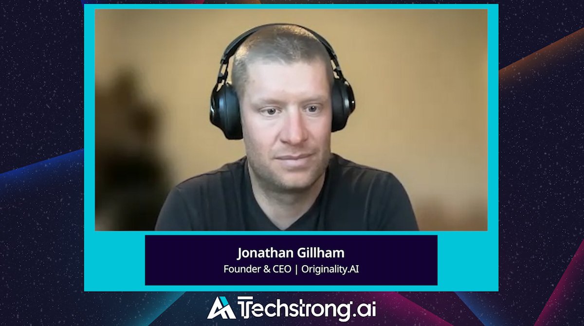 Techstrongai's tweet image. CEO Jonathan Gillham explains how tools capable of identifying content created by a GenAI platform will be incorporated into workflows. Watch Here: techstrong.ai/videos/ai-lead…  #automation #businessinsights #businessworkflows #genai #originalityai