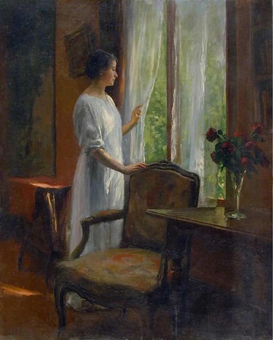 🎨Marcel Rieder (1862-1942) Waiting at the Window