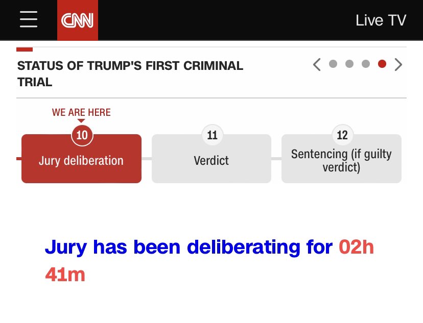 Love that CNN has adopted the Dominos pizza tracker format for trial updates