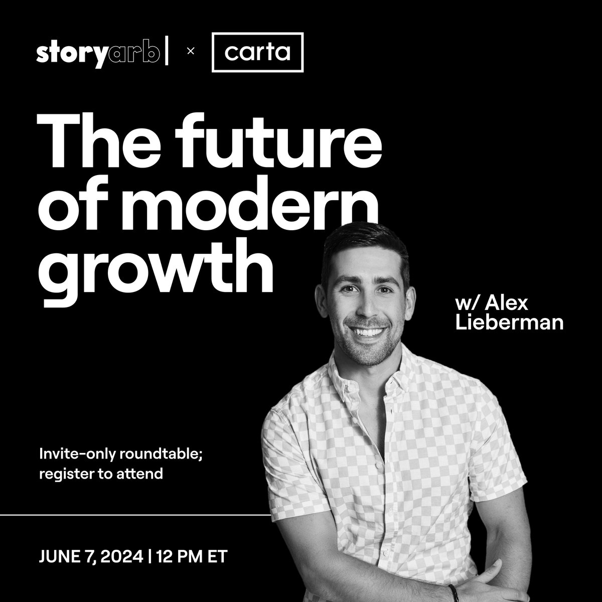 Content isn't just a “nice-to-have” anymore. It's a non-negotiable.

On June 7th at #NYTechWeek, join @storyarb + @cartainc for an exclusive roundtable on The Future of Modern Growth with our cofounder, @businessbarista.

This 90-minute sprint is tailored for top Series A+