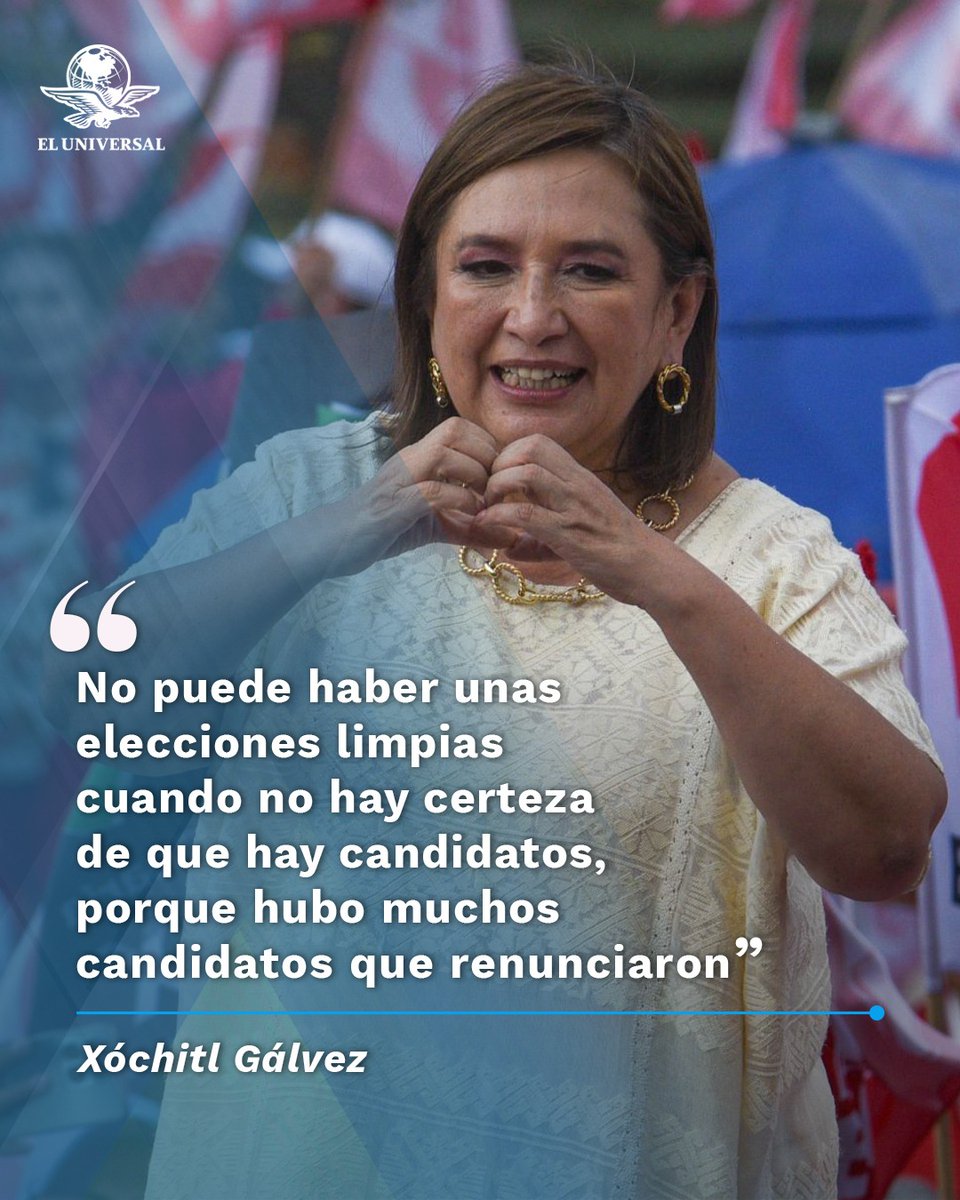 Xóchitl Gálvez pide que el INE “se ponga las pilas” el domingo 2 de junio eluniversal.com.mx/elecciones/xoc…