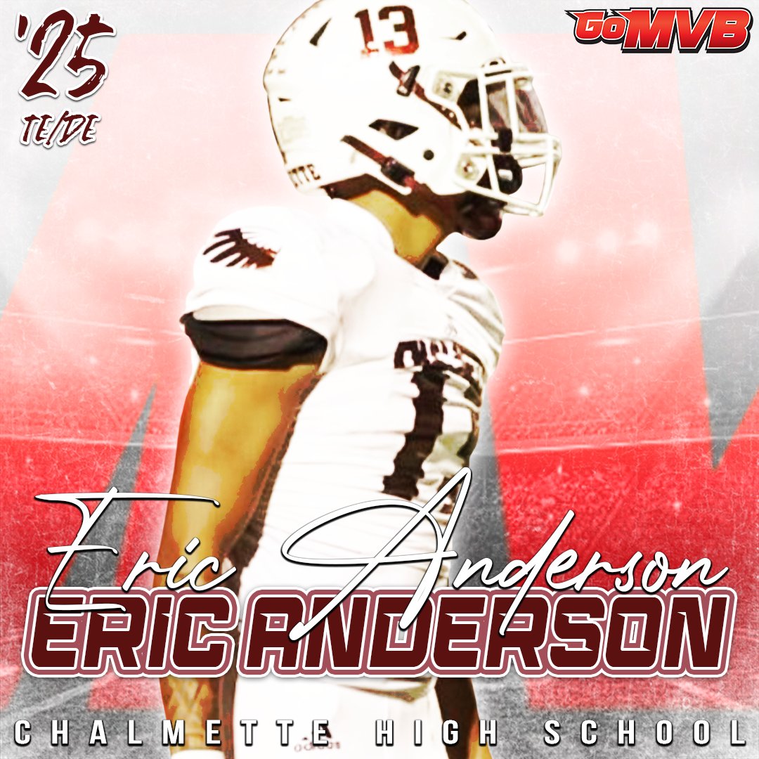 🚨Player Spotlight🚨⁠ ERIC ANDERSON '25 TE/DE Chalmette HS, LA More Info: GoMVB.com/ericanderson Follow: @Eric_Anderson06 ⁠ #gomvb #hsfootball #studentathlete #collegerecruit #collegerecruiting #athlete