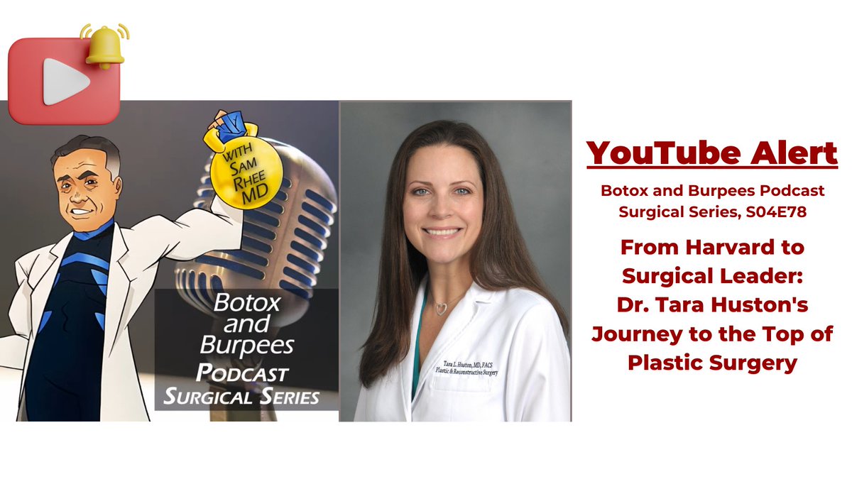 .@StonyBrookMed Dept of Surgery’s Dr. Tara Huston is featured in an episode of the #YouTube series, 'Botox and Burpees,' hosted by Dr. Samuel Rhee. Listen to 'From Harvard to Surgical Leader: Dr. Tara Huston's Journey to the Top of Plastic Surgery,” here:
tinyurl.com/ythuston