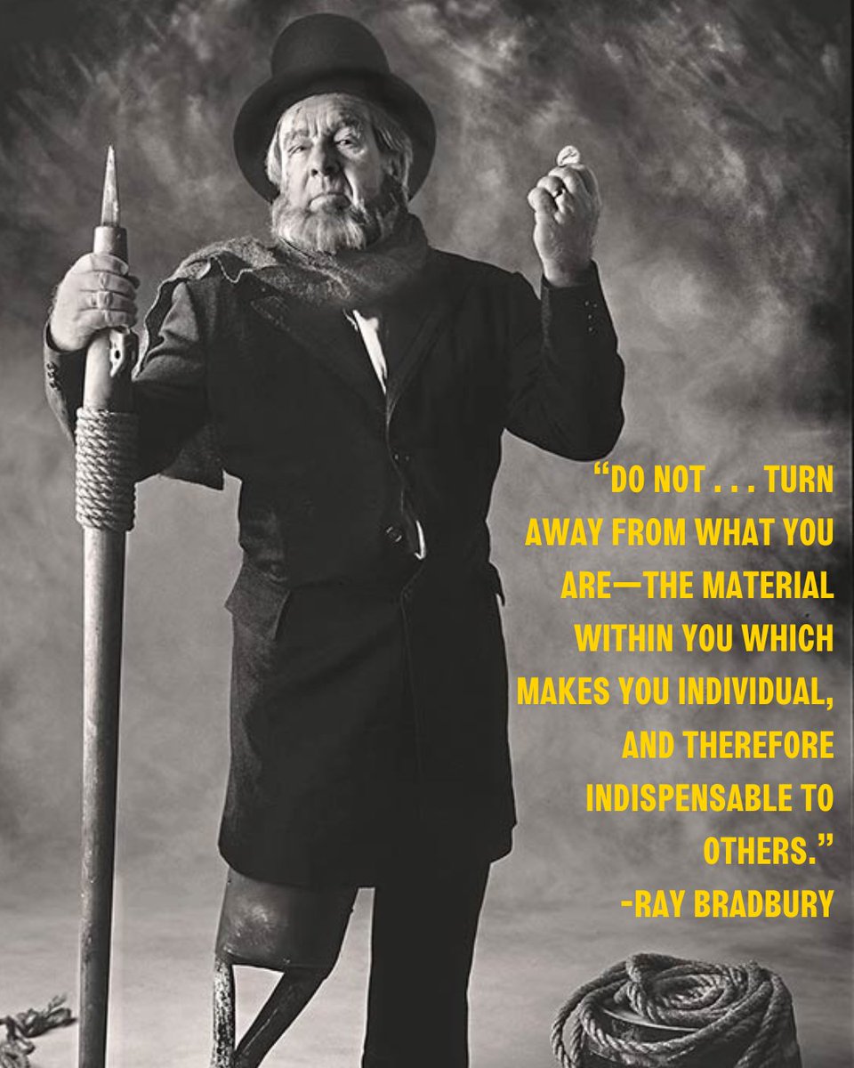 “Do not . . . turn away from what you are—the material within you which makes you individual, and therefore indispensable to others.” -Ray Bradbury . . . #RayBradbury #Unique #Individual #BeWhoYouAre #BeYourself