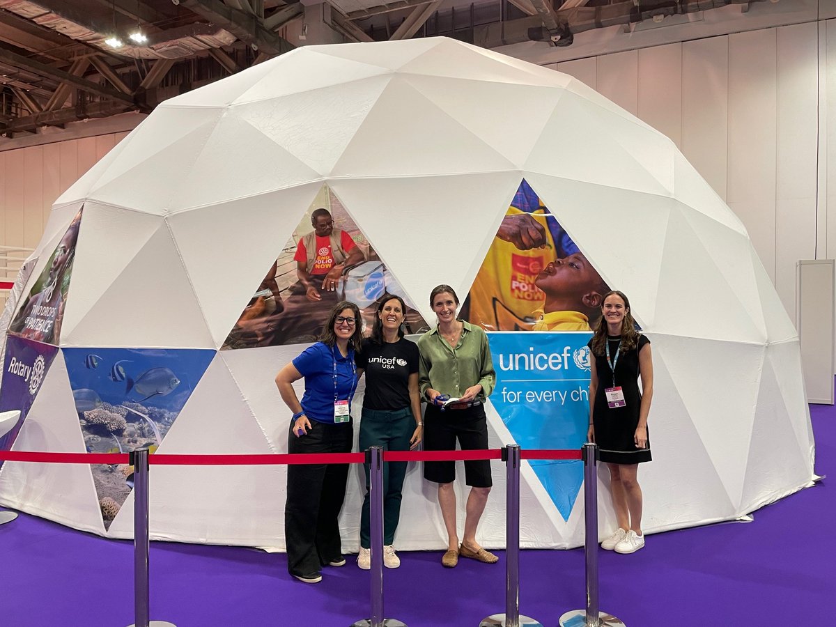 EndPolioNow's tweet photo. Rotary and @UNICEF are working together to #EndPolio for good. #Rotary24 attendees got to experience a 360-degree look at how we support health workers in Benin to ensure every child receives their polio vaccine.

👉 Now, you can watch from anywhere: https://t.co/qcx44xSqqT https://t.co/CvWrh36H16