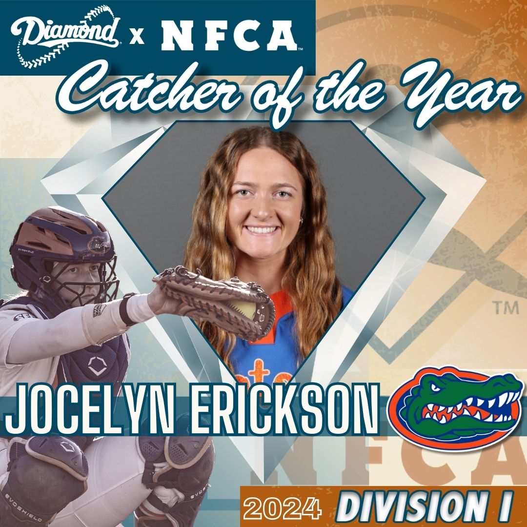 National Fastpitch Coaches Association (@nfcaorg) on Twitter photo 🚨 AWARDS ALERT: Congratulations to the 2024 <a href="/DiamondSportsCo/">Diamond Sports</a> / NFCA Division I Catcher of the Year, <a href="/GatorsSB/">Gators Softball</a>'s Jocelyn Erickson! 🥎
🔗 nfca.org/divnews/ncaa1/… 🚨 AWARDS ALERT: Congratulations to the 2024 <a href="/DiamondSportsCo/">Diamond Sports</a> / NFCA Division I Catcher of the Year, <a href="/GatorsSB/">Gators Softball</a>'s Jocelyn Erickson! 🥎
🔗 nfca.org/divnews/ncaa1/…