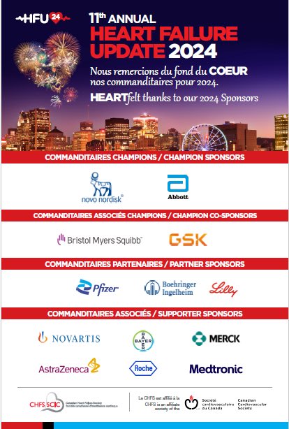 A huge ❤️ to all our sponsors for making Heart Failure Update  2024 a tremendous success! Your support is  invaluable to the success of this meeting ! ❤️#hfupdate <a href="/CanHFSociety/">CHFS</a> <a href="/ShelleyZieroth/">Shelley Zieroth</a> 

---